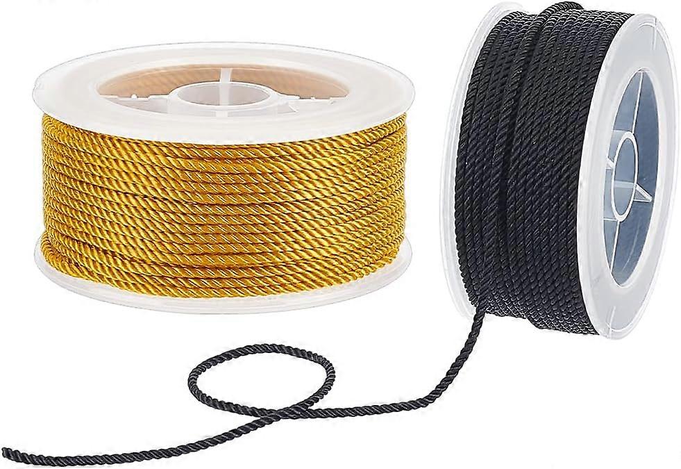 87.5 Yards/80m 2mm Twisted Nylon Cord 3-ply Satin Nylon Trim Cord Macrame Thread String Cord Braided Beading Cord Chinese Knotting Cord for DIY Crafts