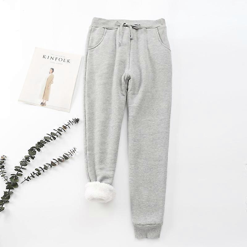 Womens Fleece Lined Jogger Pants Solid Soft Warm Athletic Drawstring Sweatpants with Pockets