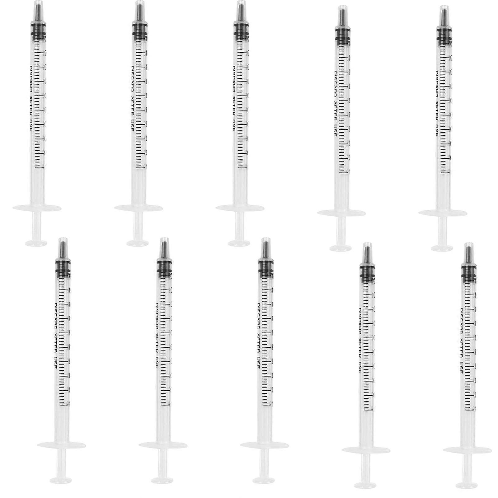 10Pcs 1Ml Plastic Syringes Measuring Syringe No Needle Syringe Reusable 1Ml Syringes Sterile Colostrum For Scientific