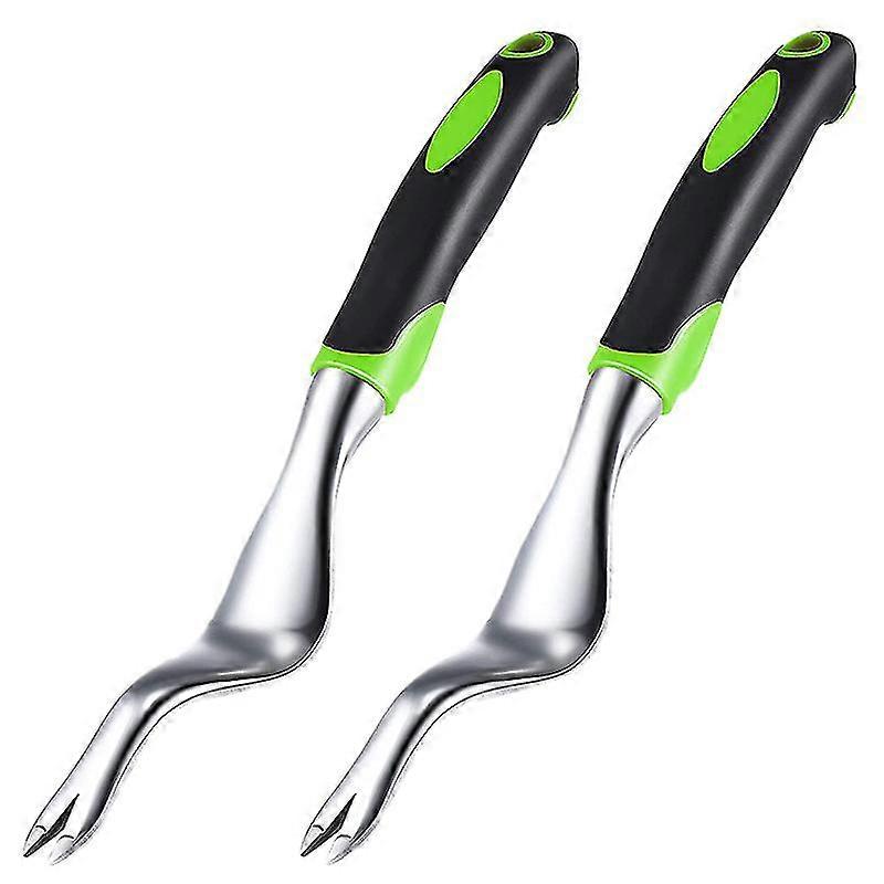 2 Pack Hand Weeder Tool Garden Weeding Removal Gardening Weed Puller With Ergonomic Handle For Lawn