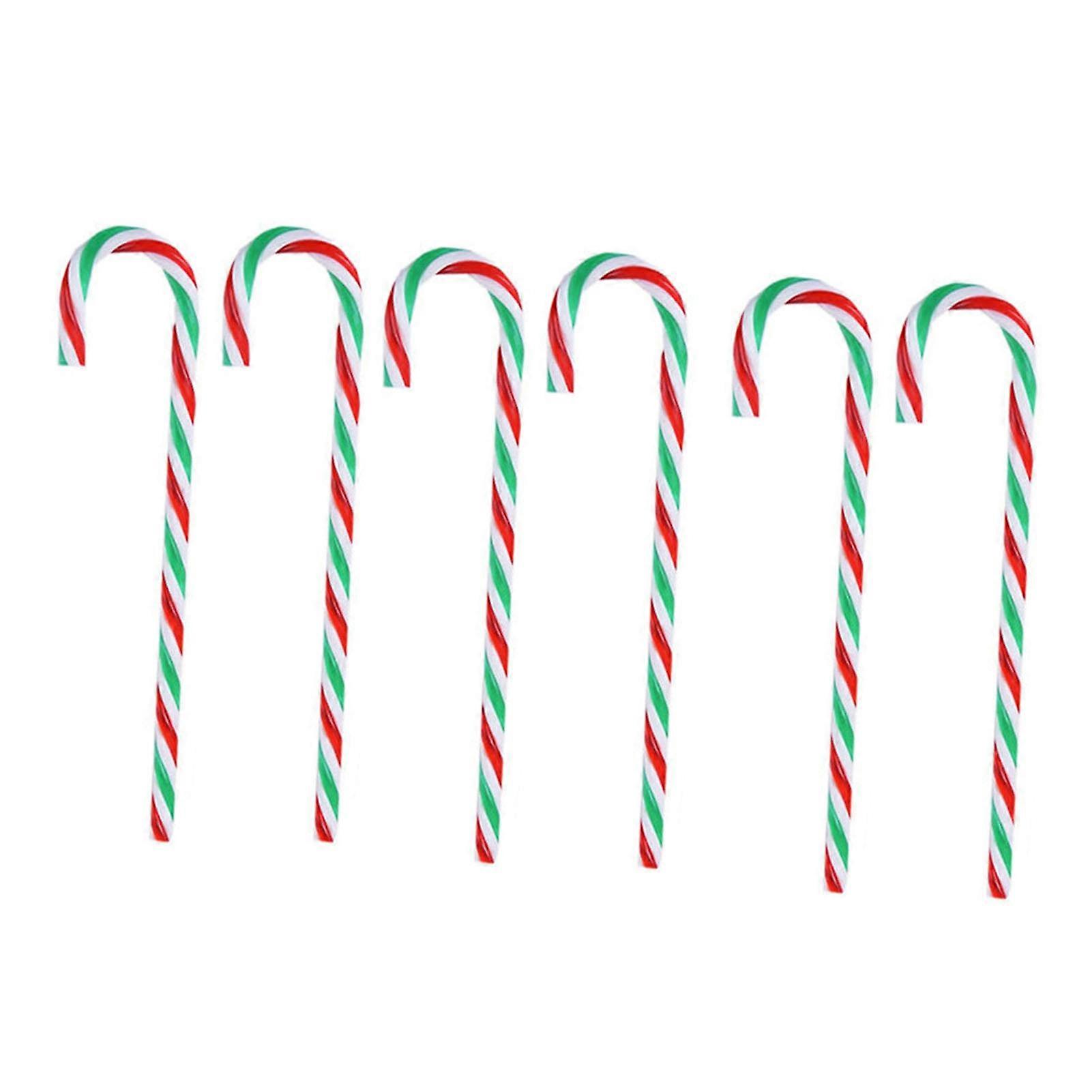 6Pcs/Set Christmas Cane Pendant 3D Effect Promote Ambience Colorful Surface Christmas Tree Hanging Candy Canes Ornaments for Home KAESI