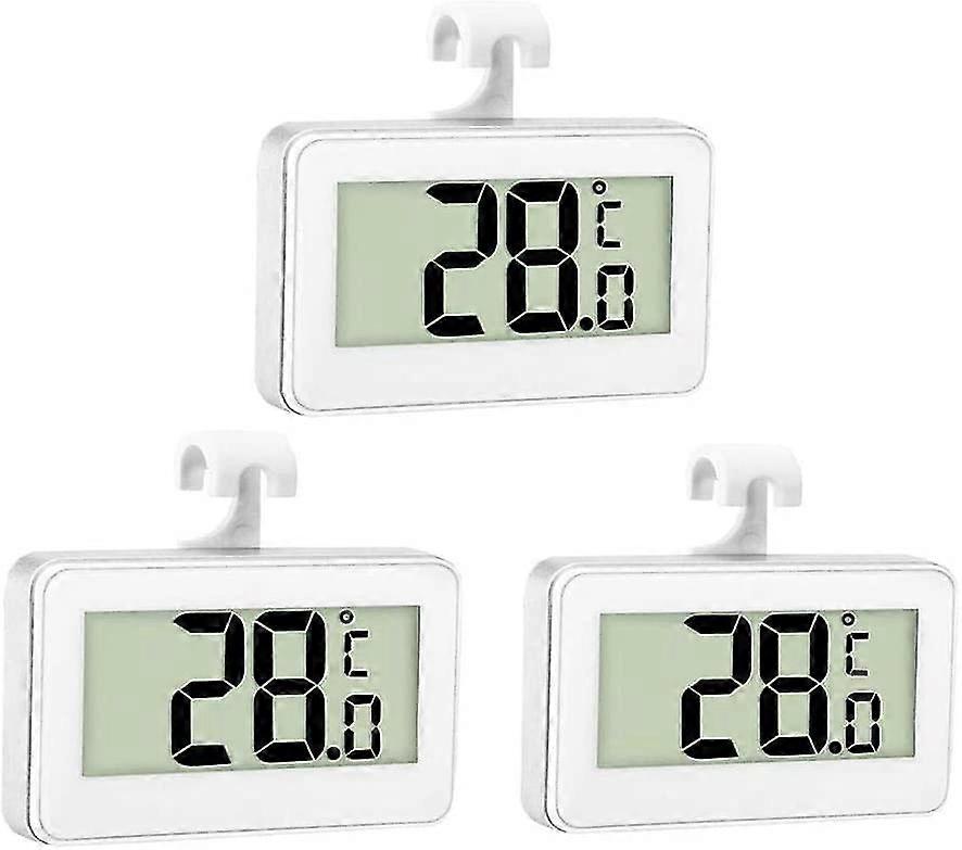 3x Fridge Thermometer Digital Thermometer Freezer Thermometer Refrigerator Room Waterproof Freezer Thermometer With Lcd Display With Hook For Temperat