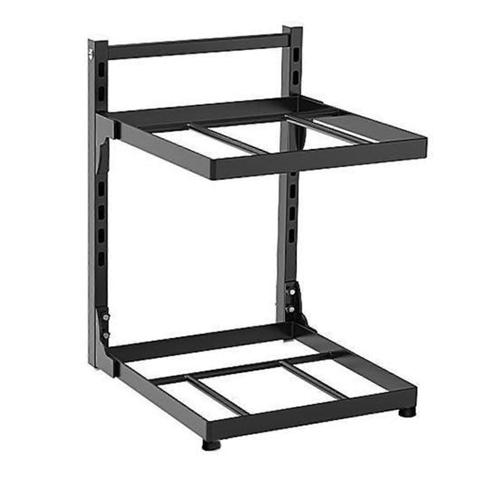 Kitchen Storage Shelf Pot Organizer with Guardrail Strong Load-bearing Rustproof Corrosion Resistant Pot Stand Multi-layer Shelf