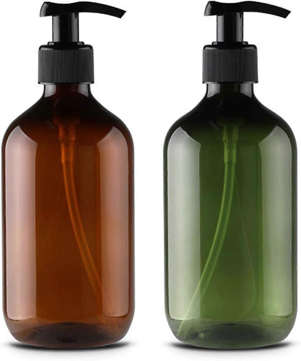 2 Empty Plastic Refillable Bottles for 500ml Lotion
