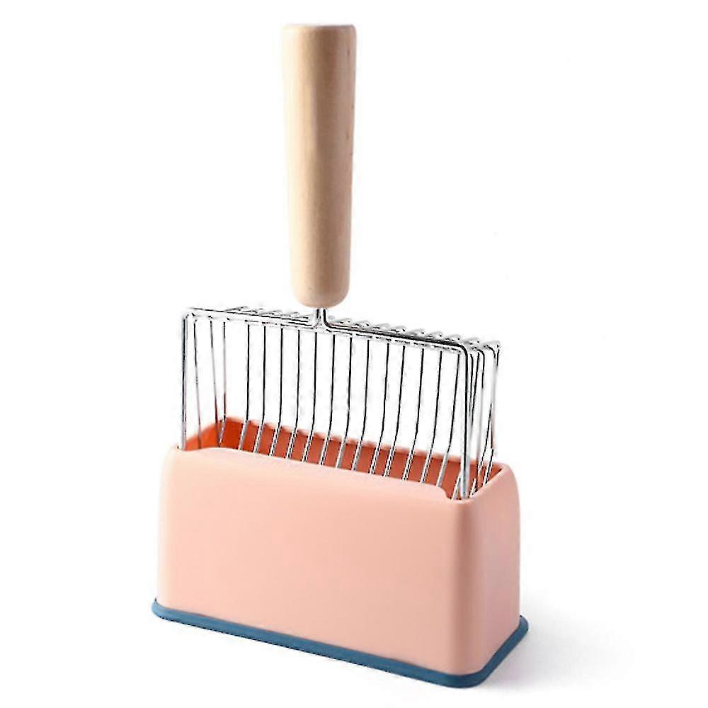 כף חול לחתולים ממתכת עם מחזיק, סקופר קקי לחתולים המנפה במהירות