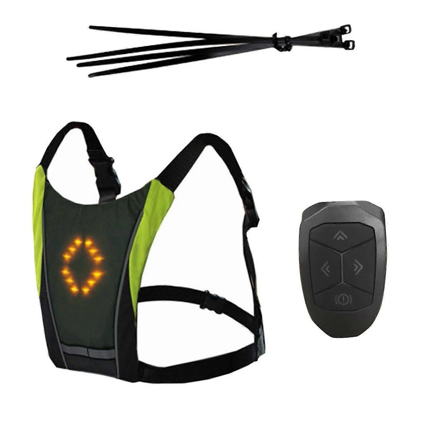 Usb Led Vest Whith Direction Indicators Backpack Attachment Clip Signal Light