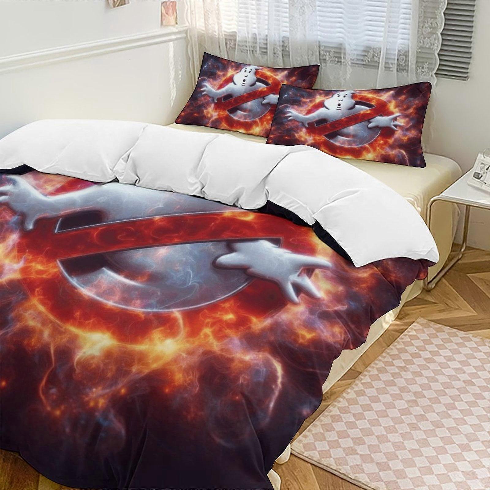 v7486 Povlečení Ložní prádlo Glow Line GHOSTBUSTERS Sada povlečení Soft 3 ks Twin Bedding Sets Zahušťovat pro všechna roční období, 1 Přikrývka 2 polštáře na postel S