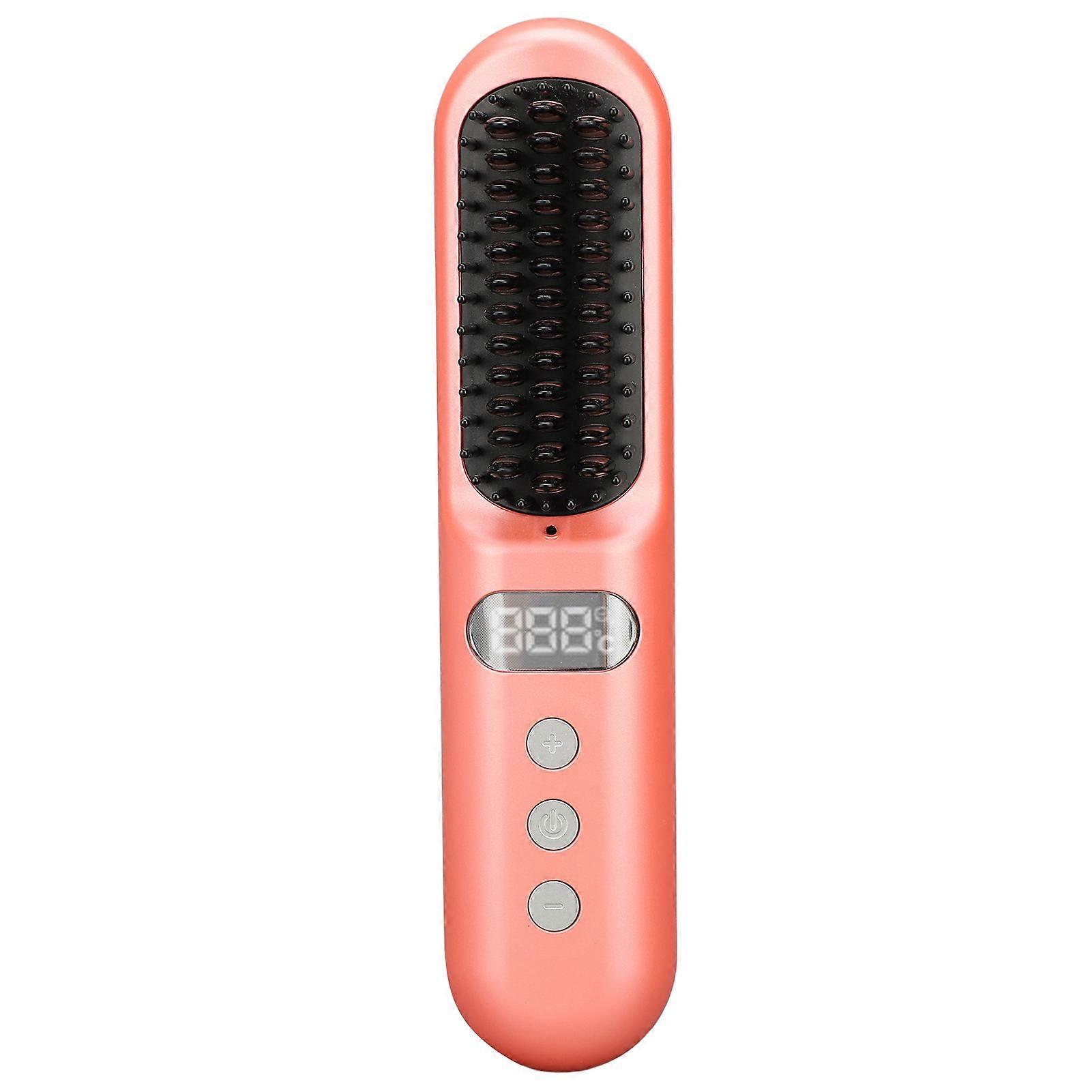 Portable Ionic Hair Straightening Comb Pink C01