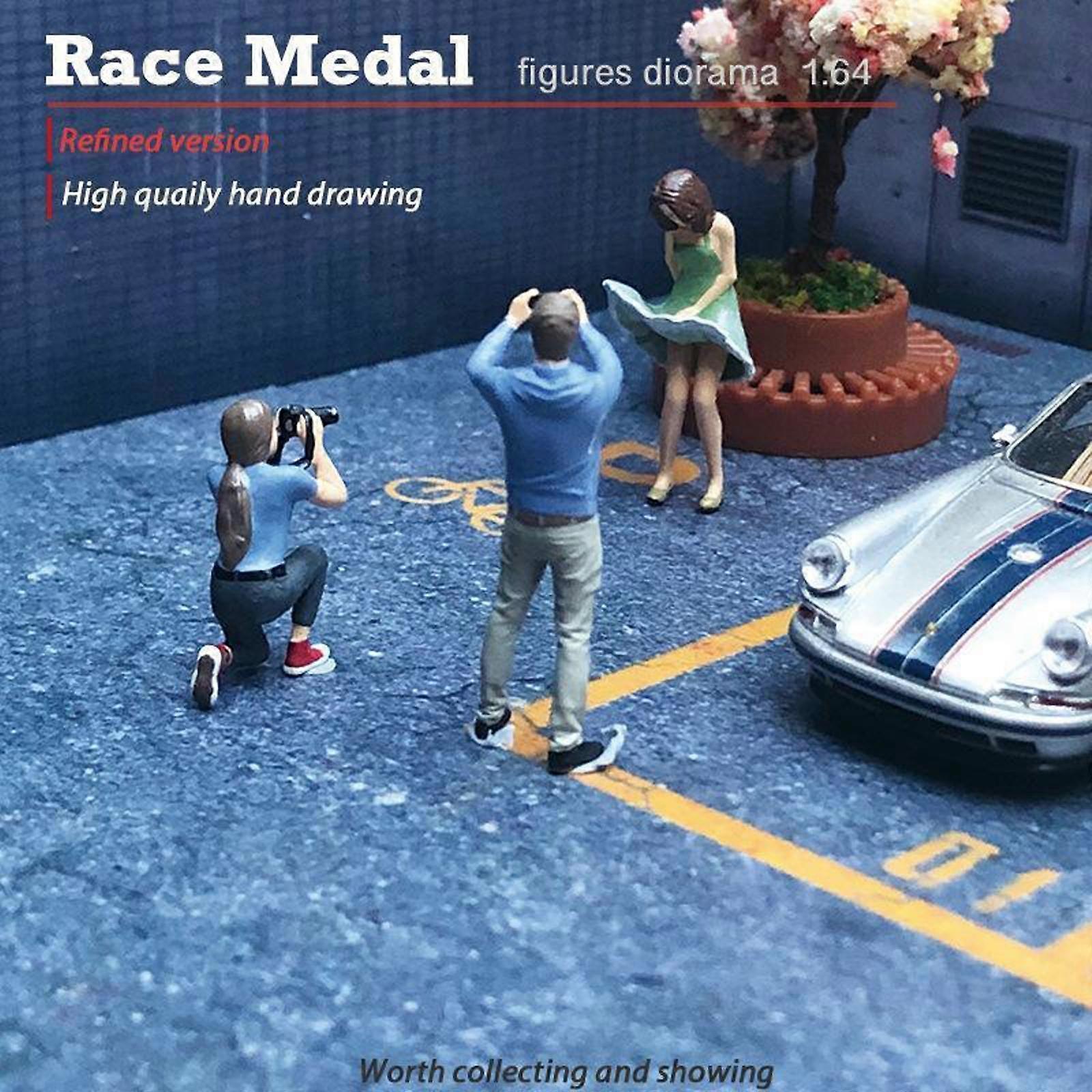 2x 1: 64th Figures Diorama Men Miniature Action Figure Model for Display