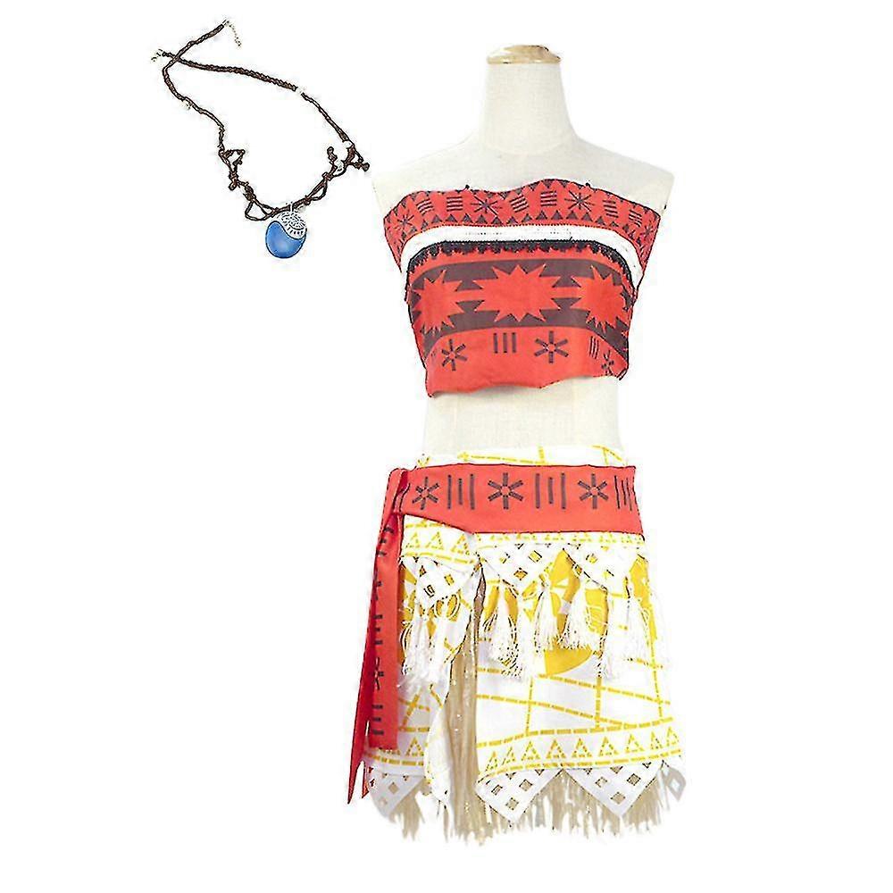 レディモアナコスプレコスチュームスーツスカートネックレス付きハロウィンドレスアップ衣装セットギフト