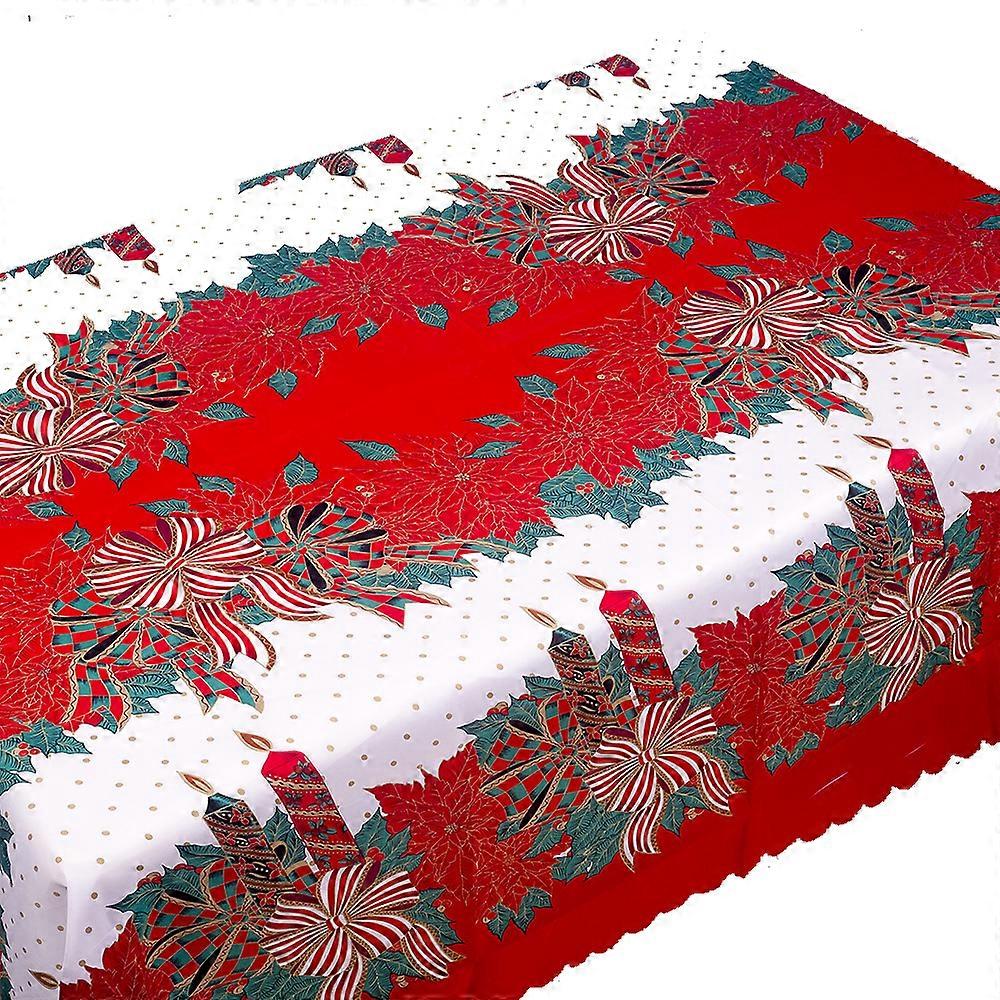 Christmas Rectangle Table Cloth Printed Table Cover Oblong Waterproof for Dining Room Kitchen Decor