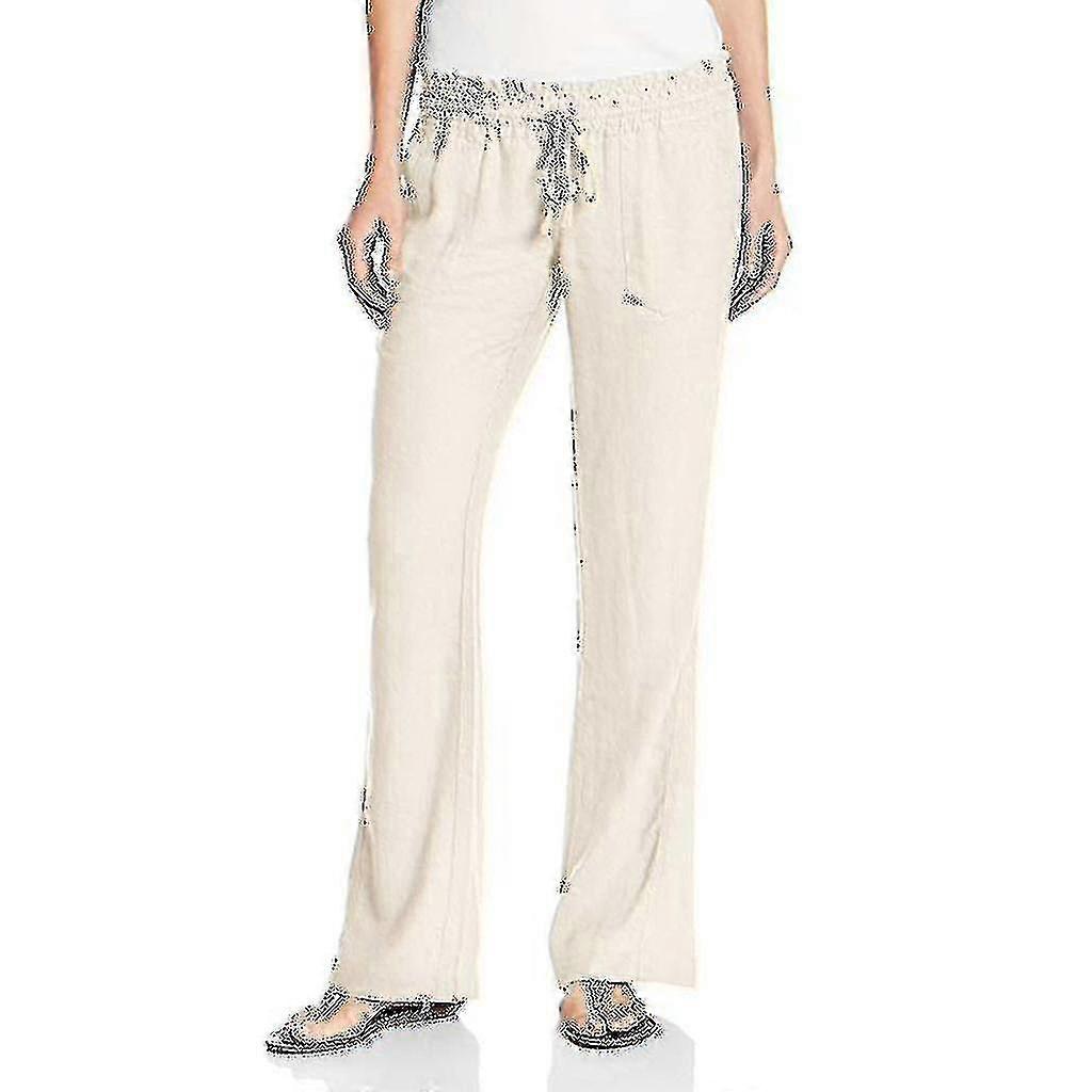 Women''s Cotton Linen Pants Beach Pant-DF