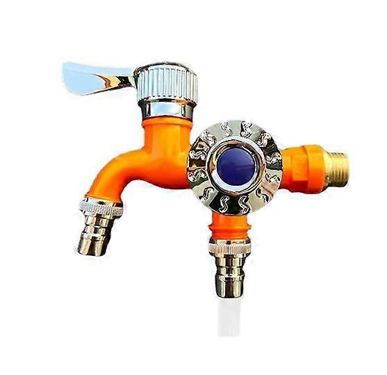 Multi-function Faucet Kitchen Sink Faucet Double Water Outlet Dual Control Faucet For1pcs-Orange