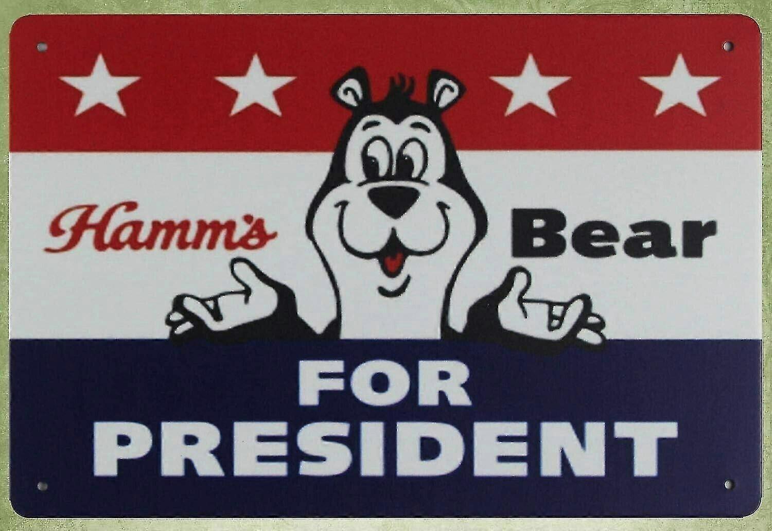 Sinal de metal 8x12 polegadas OU 12x16 polegadas - Decorat Ive Lodge Café Hamms Bear Para Presidente Soda Bar Vintag