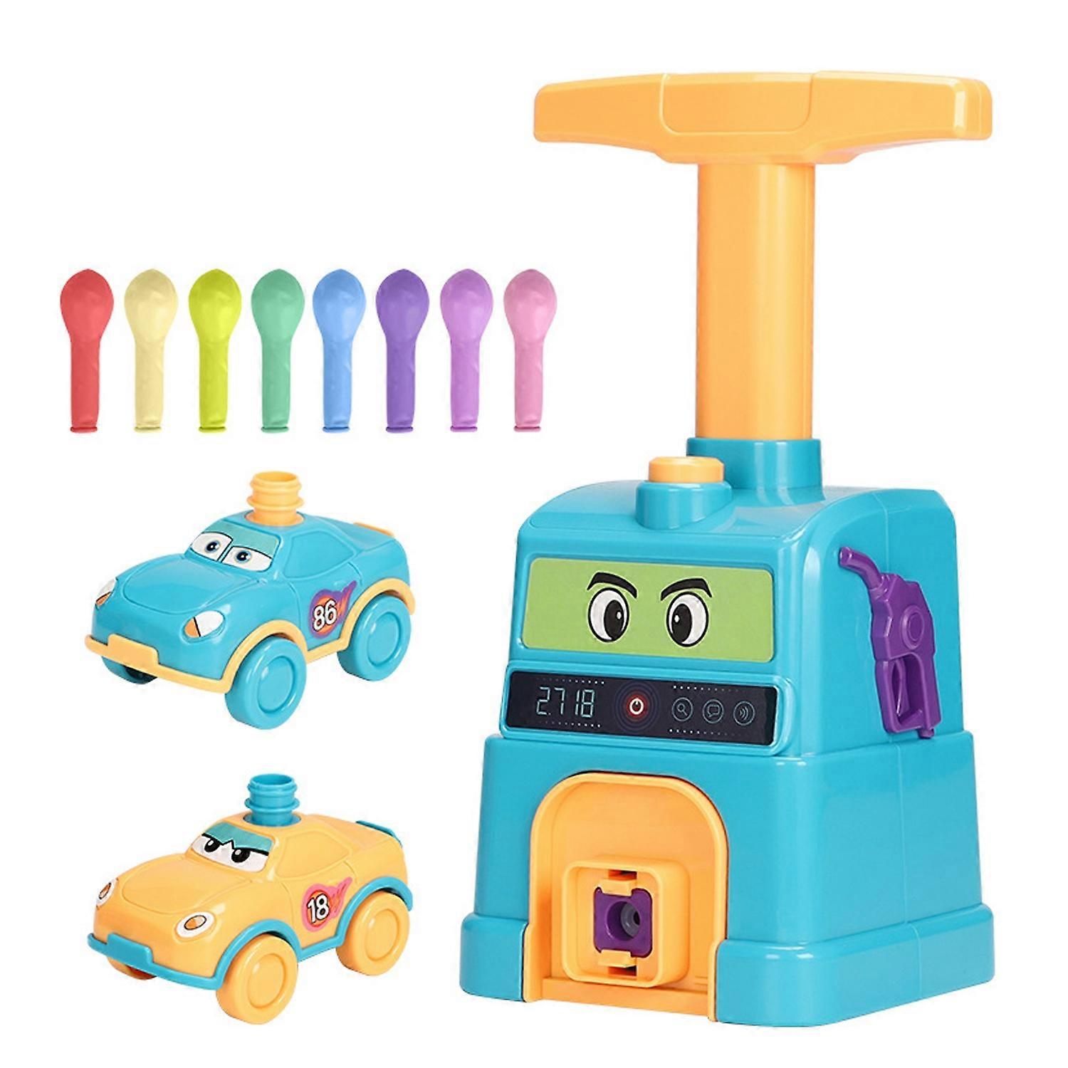 Kids Balloon Car Launcher Toy with Inflator Educational Press Type Air Powered Toddlers Inertia