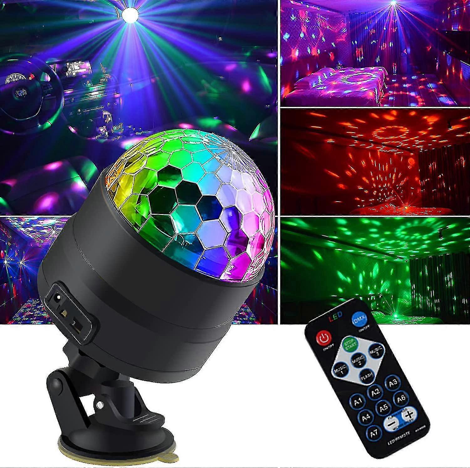 LED Mini Color Disco Ball Light - Sound Activated, Strobe Light for Parties, DJ, Halloween, Xmas