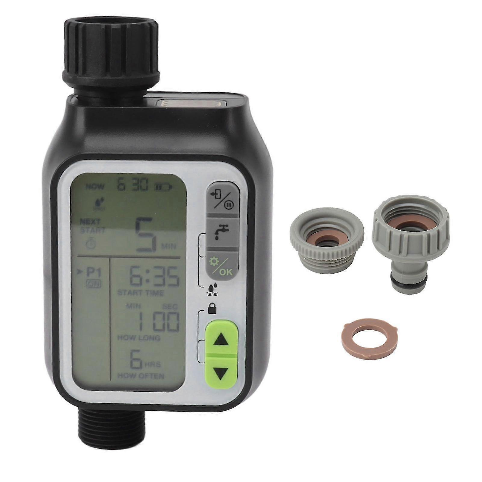 Programmable Water Timer with Rain Delay and Manual Watering - Automatic Irrigation Controller System for Hose