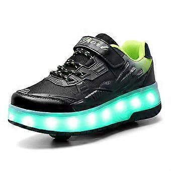 2-in-1 Multifunctionele Rolschaatsen 4 Wiel Verstelbare Quad Rolschoenen Geschikt Voor Schaatsen Feesten Volwassenen,Silver-EU41/UK7