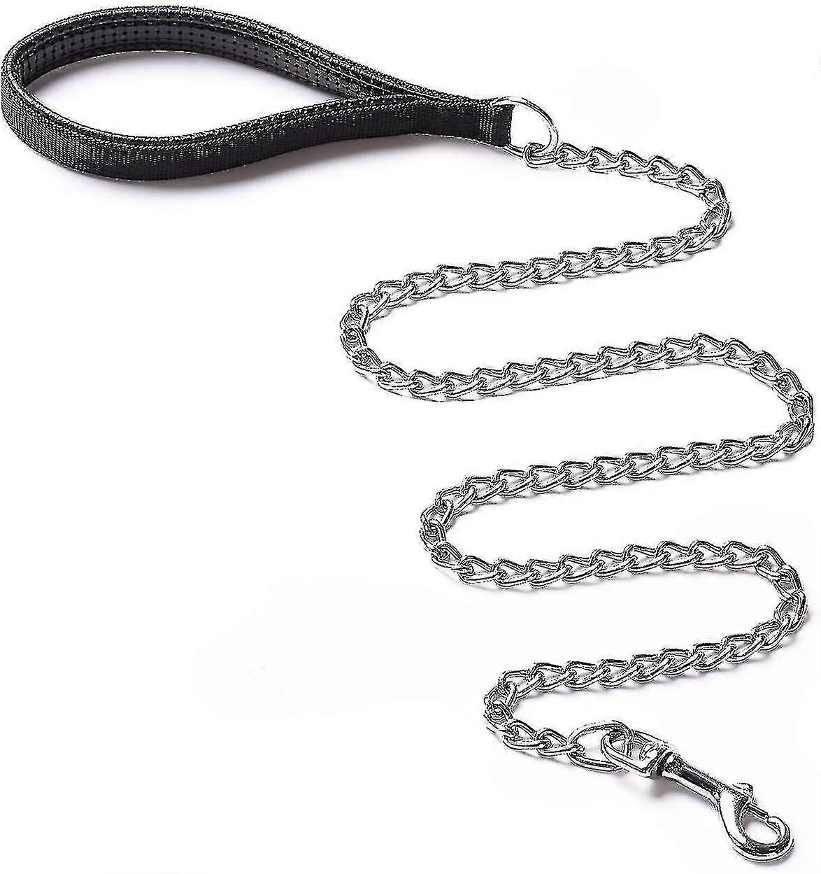 Metal Dog Chain With Padded Handle Chew Resistant Dog Chain