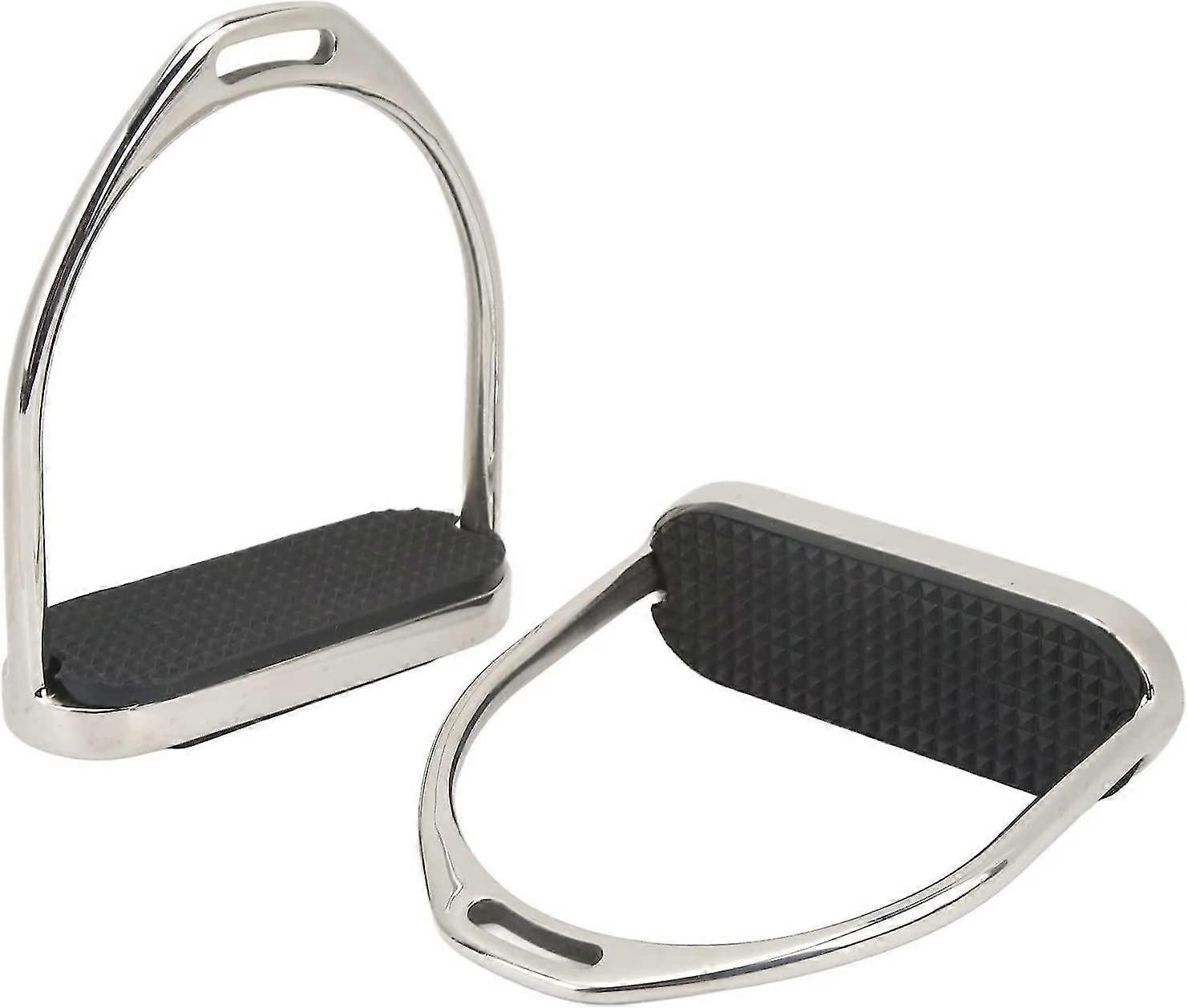 Saddle Stirrup Professional Lightweight Stainless Steel English Saddle Stirrup, Riding Stirrup, Equestrian Saddle With Anti-slip Pad (silver) (2pcs)