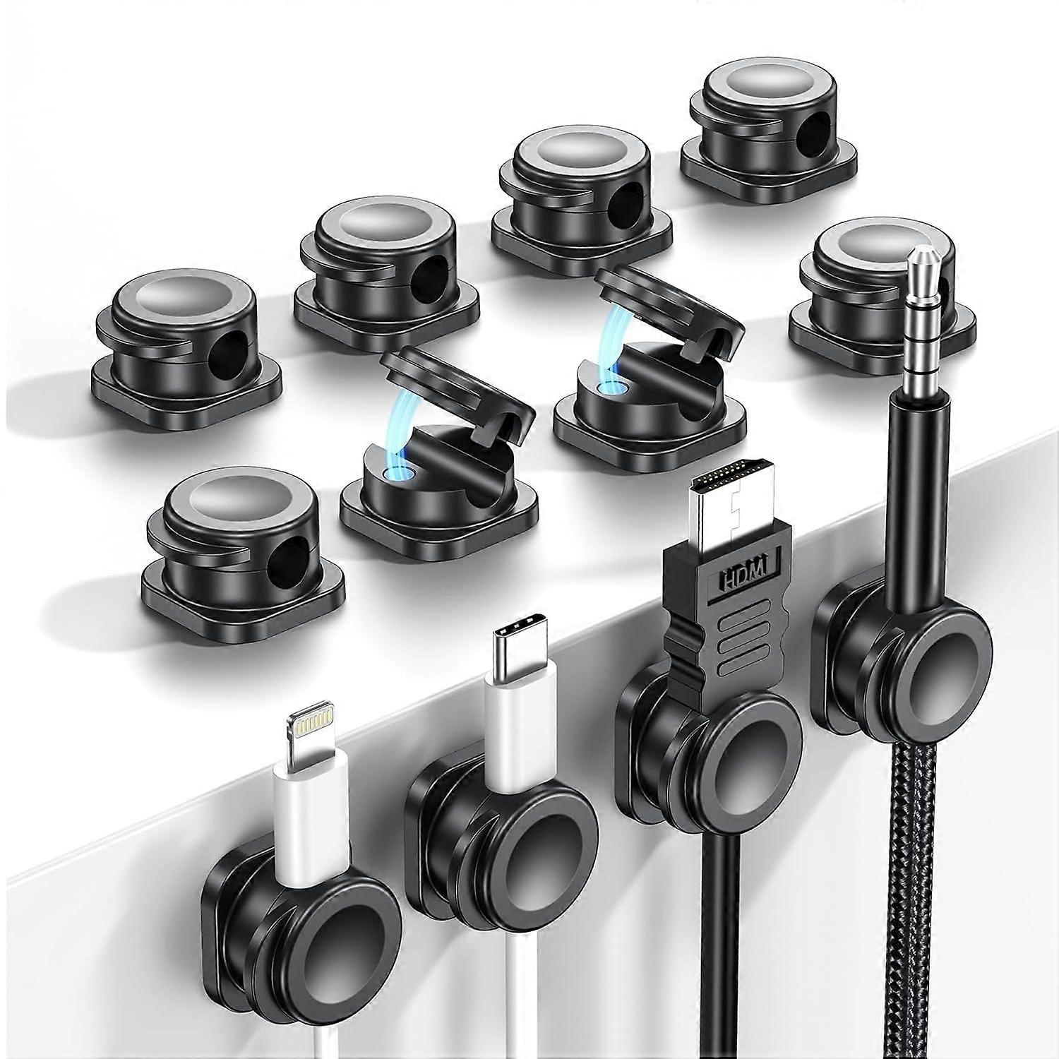 Cord Organizer, Magnetic Cable Clips Cable Management, Wire Organizers with Enhanced Adhesive, Desk Organizer Office Desk & Computer Accessories
