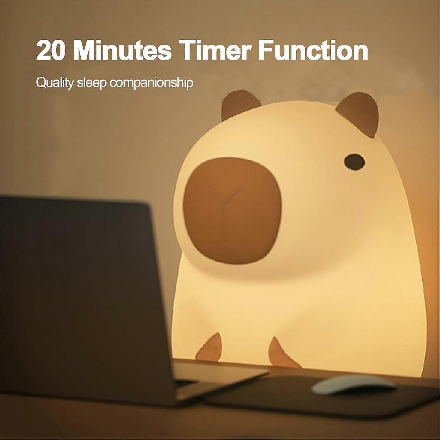 Capybara Night Lights, Soft Silicone Capybara Animal Lamp, Cute Animal Lamps Touch Control Lamp for Bedside Bedroom Living Room