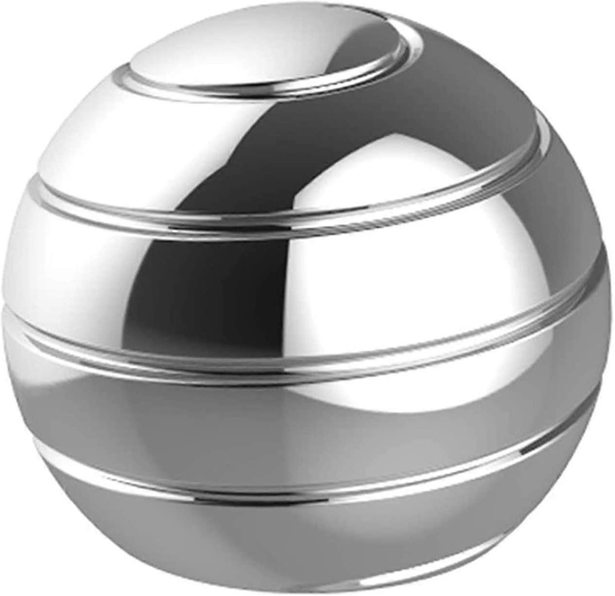 Illusion Desk Toy - Metal Spinner Ball For Creativity, Silver