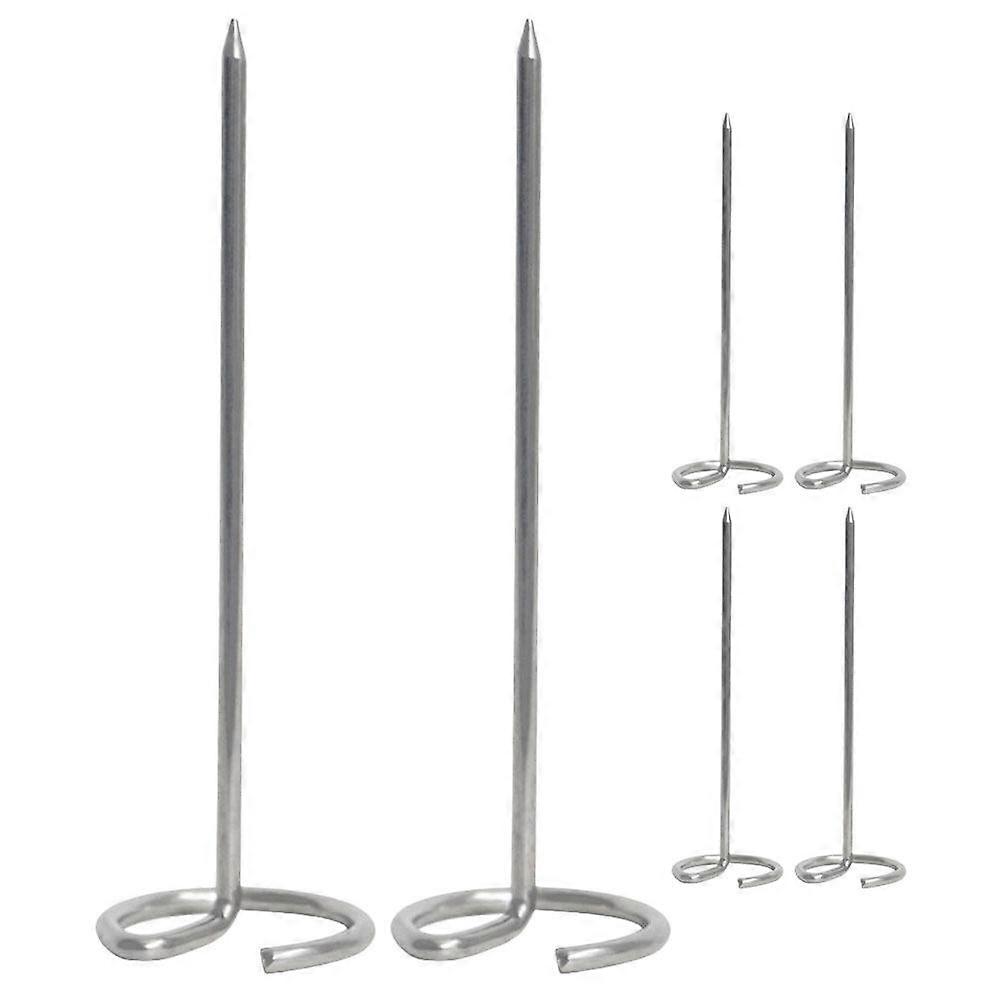 6Pcs Standing Barbecue Skewers Stainless Steel Skewers BBQ Vertical Skewers Sticks BBQ Grill Skewers