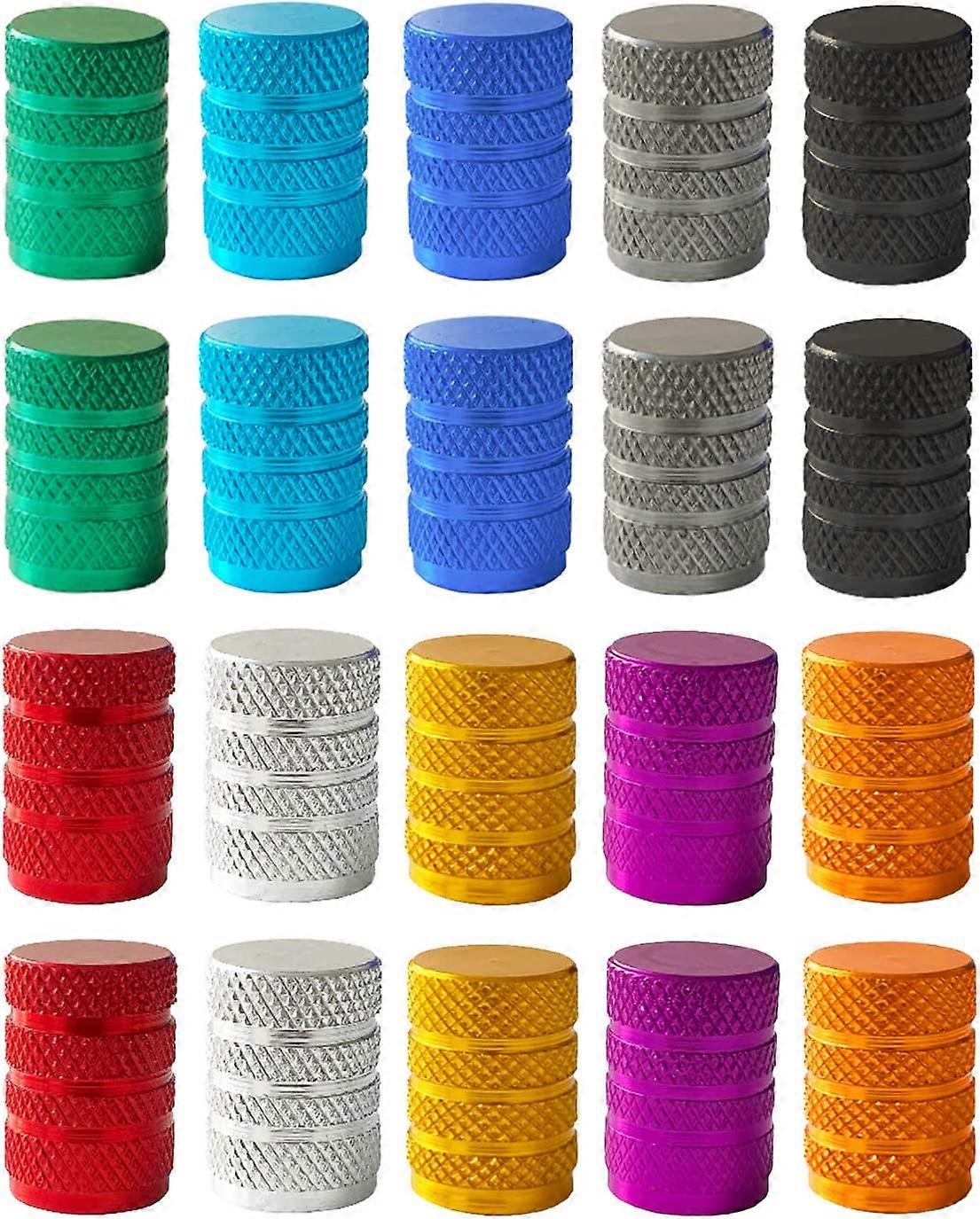 20/40 قطعة من أغطية صمام الإطارات شريدر ، غطاء محول صمام سبائك الألومنيوم بأكسيد متعدد الألوان للنمط الأمريكي ، غطاء الغبار