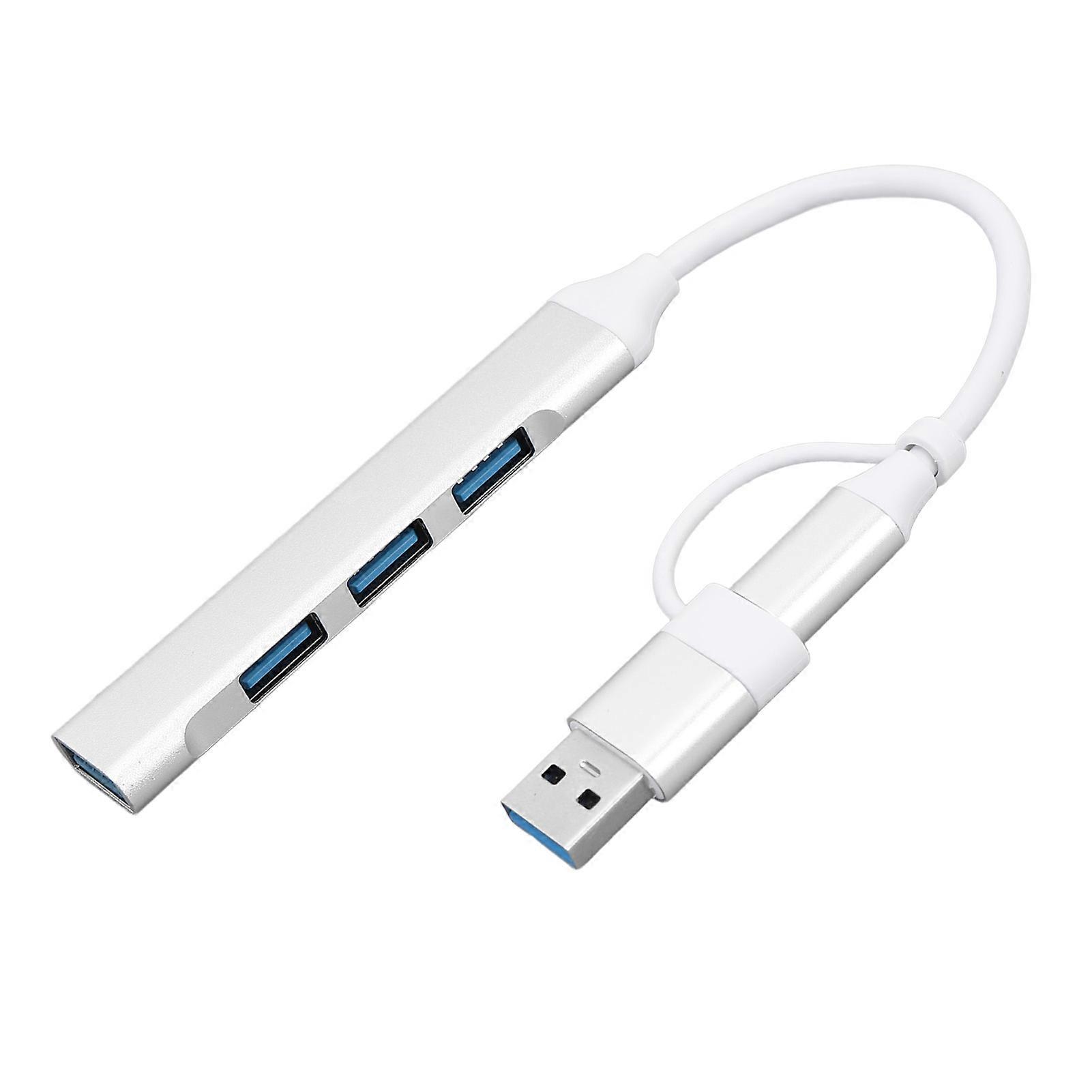 USB C Hub Multiport Adapter Type C and USB to 4xUSB Hub for Laptop Keyboard Mouse USB Drive