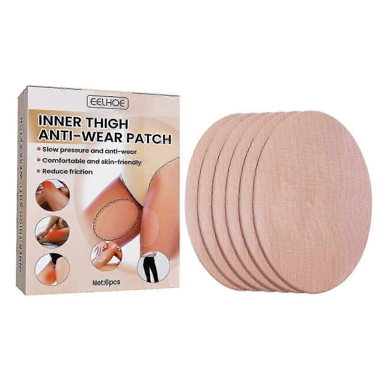 EELHOE 6PCS Cuisse Anti-usure Patchs Elastic Confort Adhésif Imperméable à l’eau Protéger la peau pour la cuisse Molf