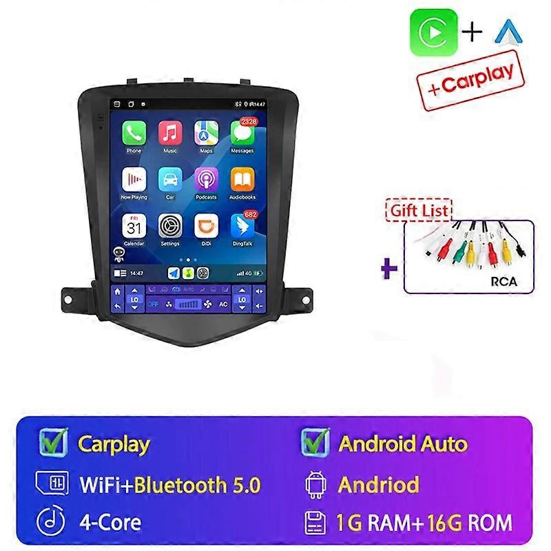 Redkid 4G Android 13 Car Radio Multimedia for Chevrolet Cruze J300 2008-2012 Tesla Style Carplay Aut