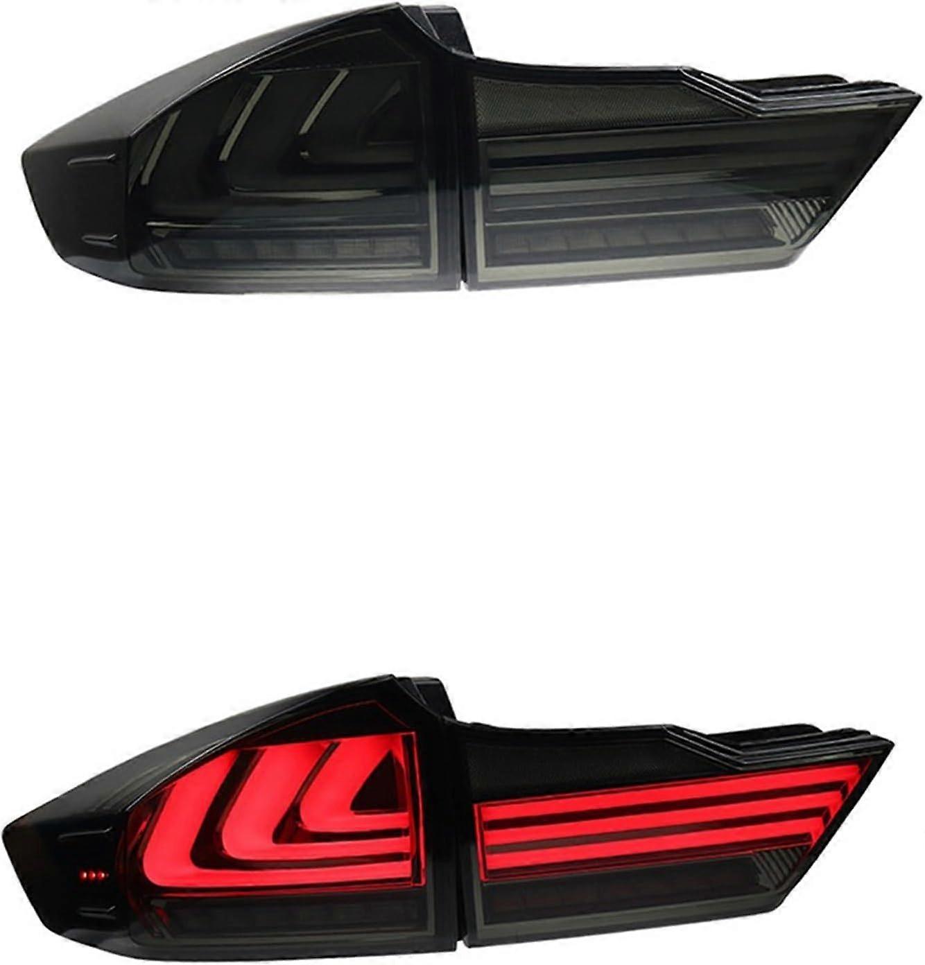Tail Light Car LED Rear Lamp DRL Brake Reversing Turn Signal Tail Light Accessories Assembly Compatible with City 2015-2018 (Color : Rojo)