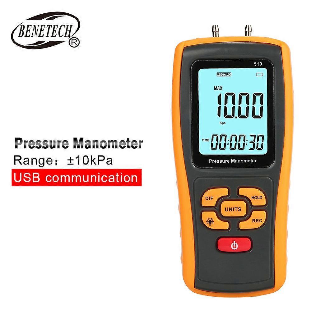 Standard Intelligence Gm510 Handheld High Precision Digital Differential Pressure Meter Differential Pressure Meter Tool Pressure Manometer