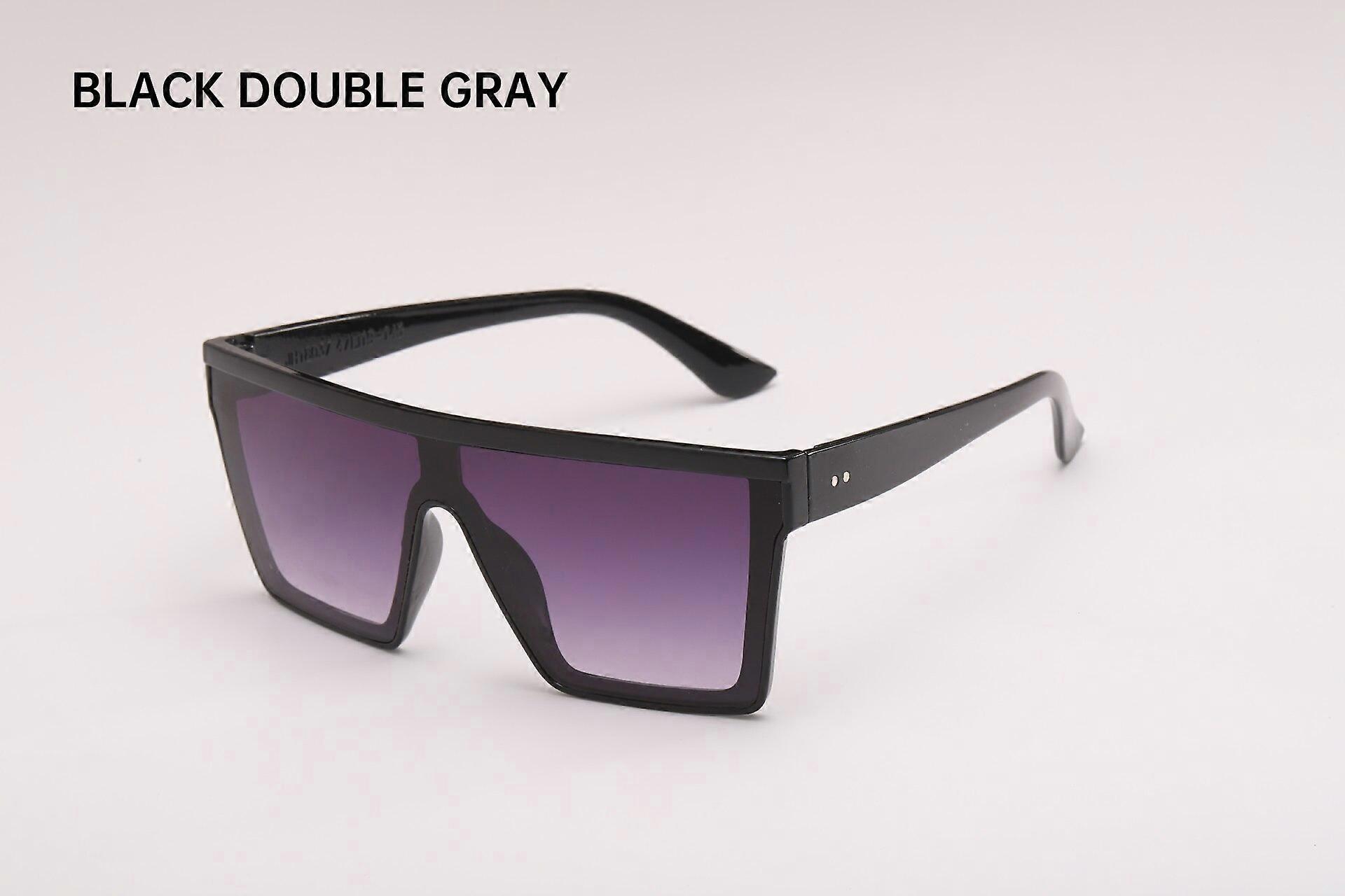 Gafas de sol para hombre y mujer Retro Oversized Flat Black Square Shades Uv400 Gradient Anti Glare Anti Uv