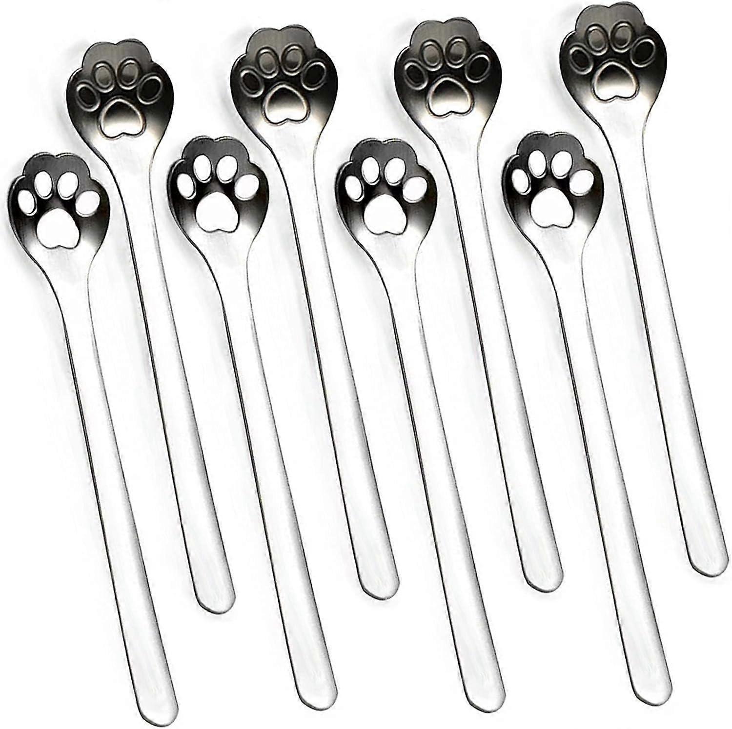 8-Pack Cat Paw Spoon Stainless Steel Teaspoons