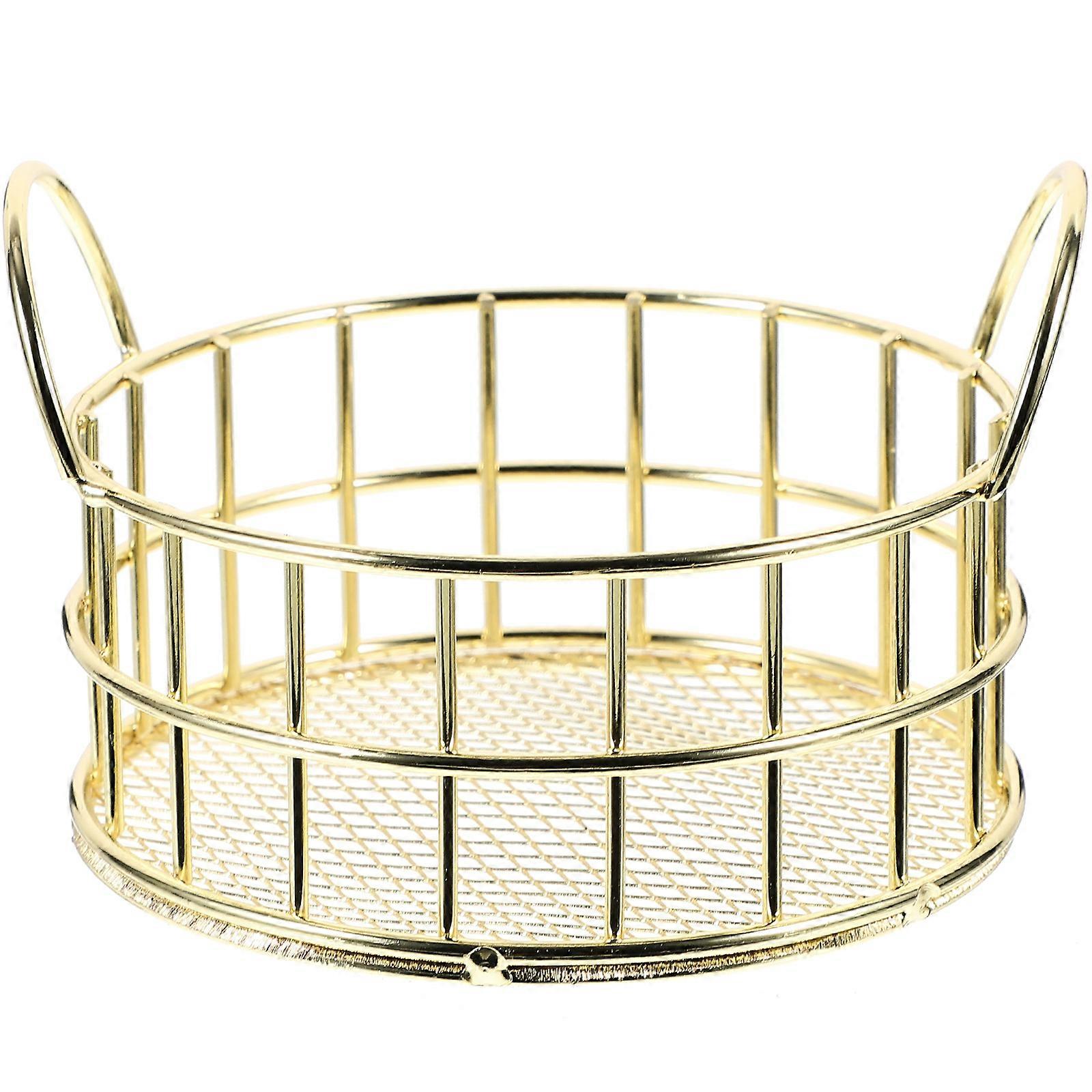 Round Storage Basket Multi-use Storage Basket Tabletop Makeup Organizing Basket for Home