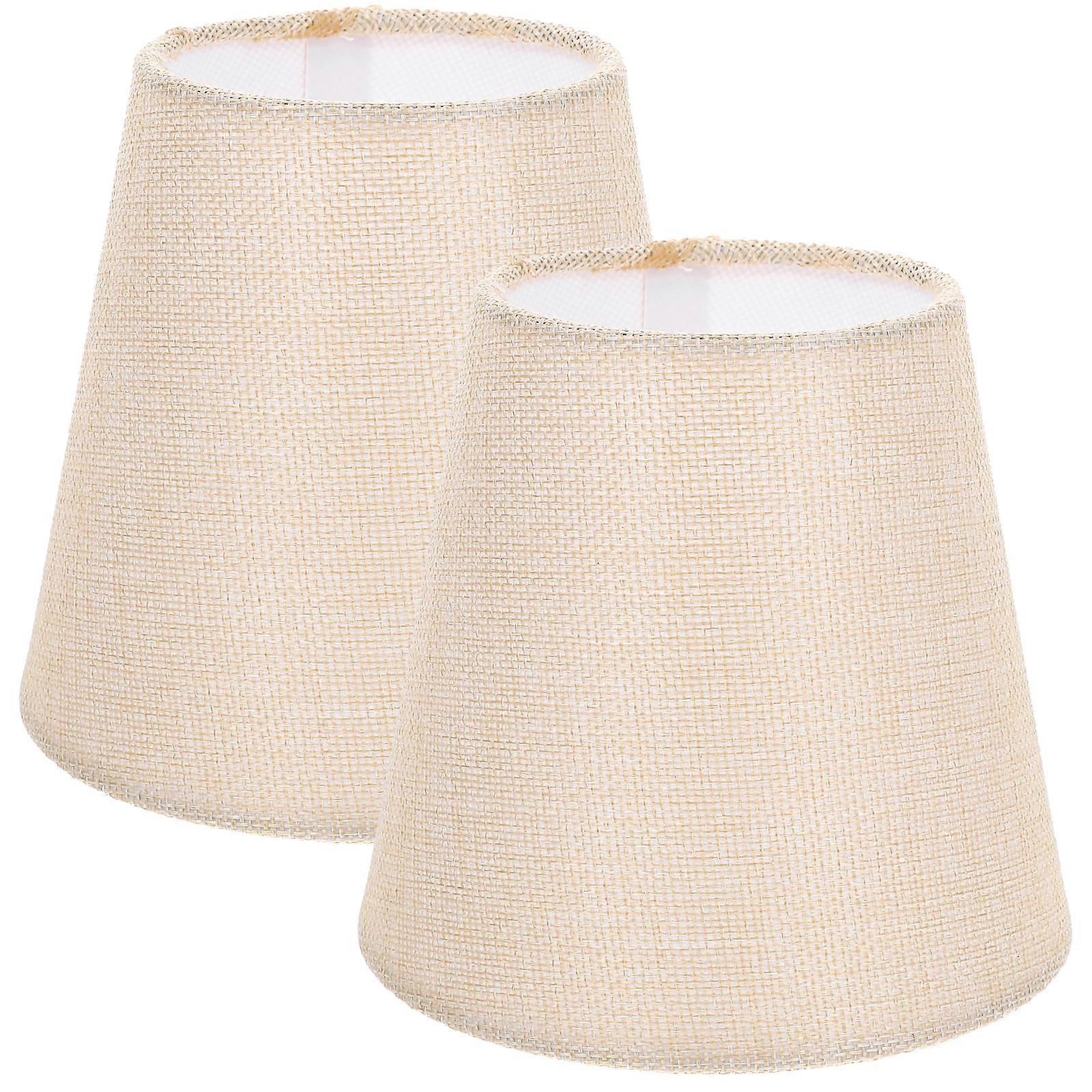 2pcs Fabric Lampshade Small Lampshade Clip On Bulb Retro Style Lamp Shade Barrel Lamp Shade Accessory