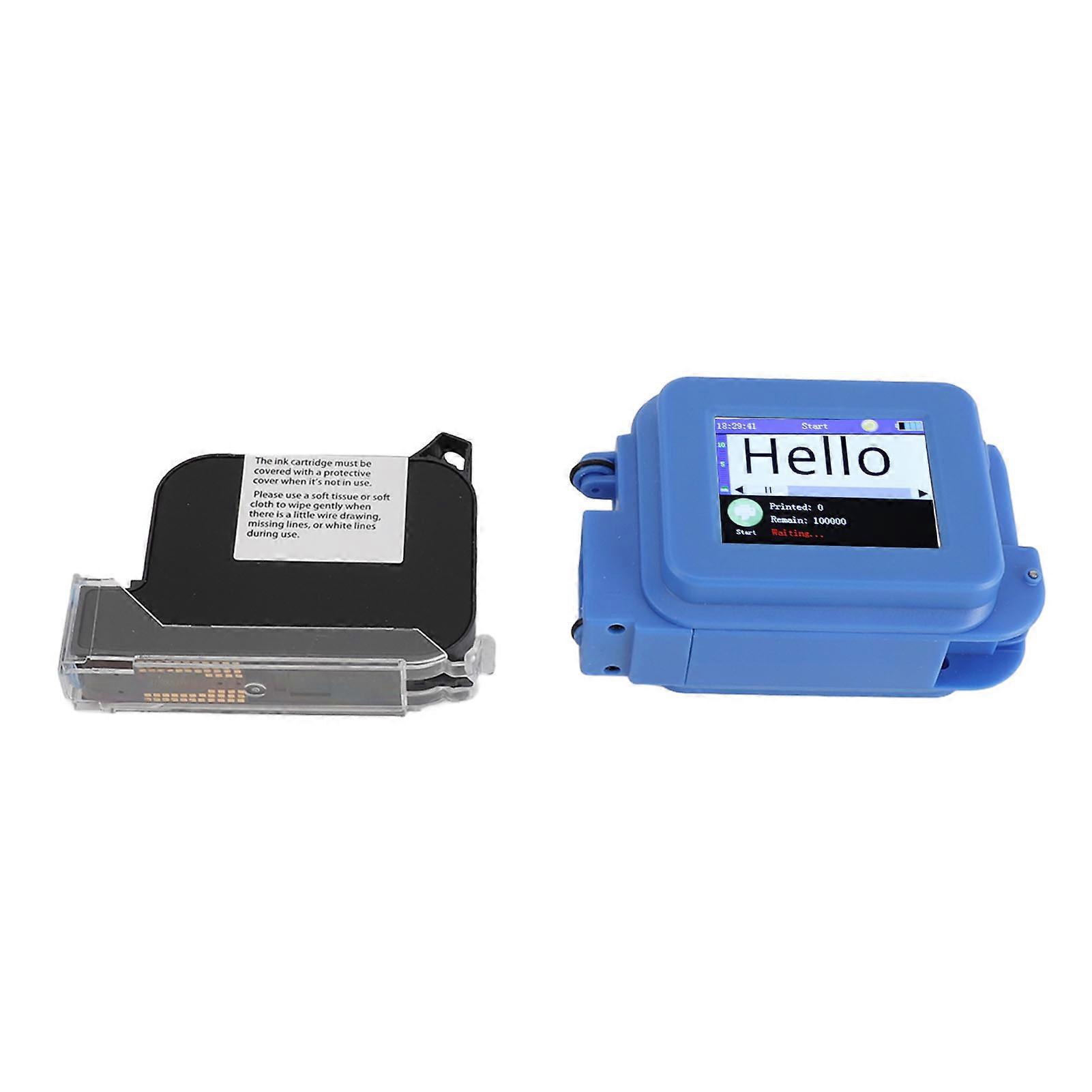 Pocket Inkjet Printer 2.4" Touchscreen 0.1-1in Blue Handheld