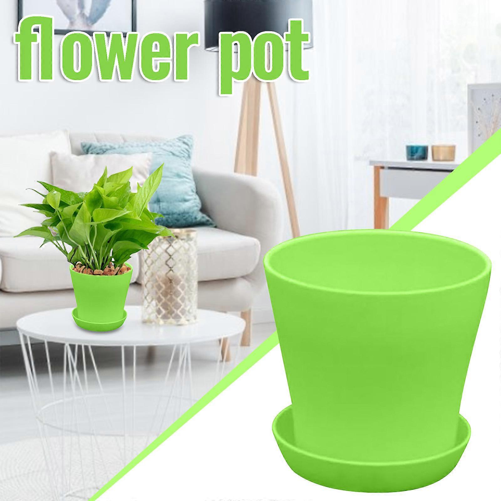 3PC Open Pot PP Resin Balcony Green Plant Gardening High Waist Long Pot a