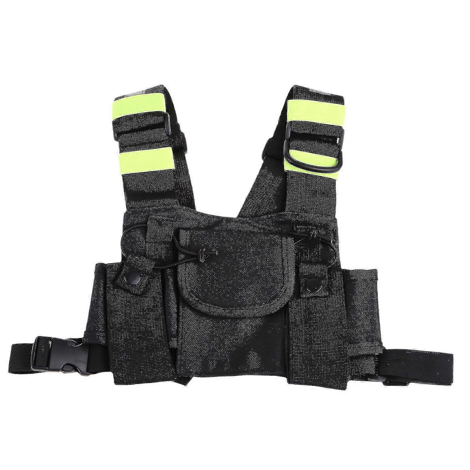 Double Chest Front Pack Pouch Holster Widely  For Walkie Talkie