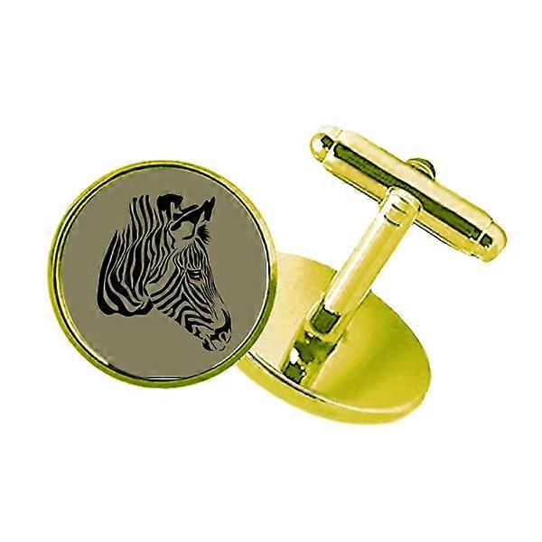 特徴ピントヘッドブラウン動物スタッズビジネスメタルカフリンクスゴールデン