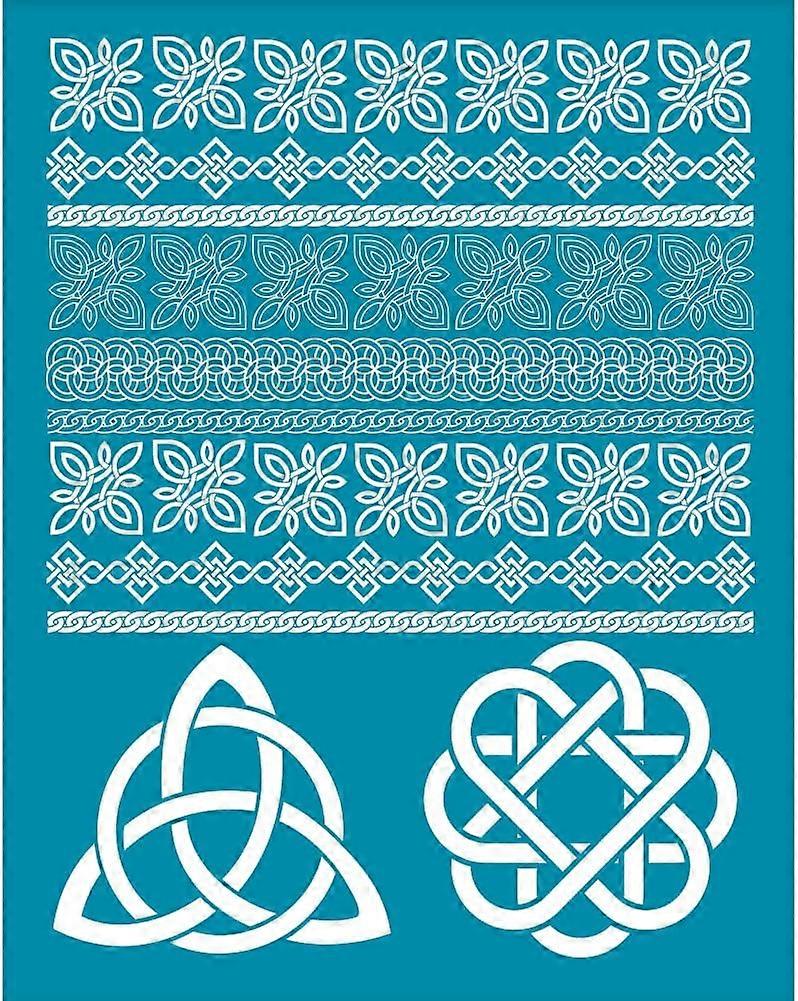 4x5 Inch Clay Stencils Knot Pattern Silk Screen for Polymer Clay Abstract Floral Silk Screen Stencils Mesh Transfer Stencils Flower Mesh Stencil for P