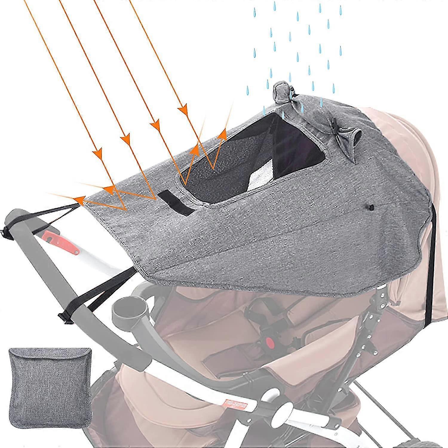 Baby Stroller Sun Shade, Stroller Car Sunscreen Pram, Anti Uv Upf50+ Sun Shade For Stroller,gray