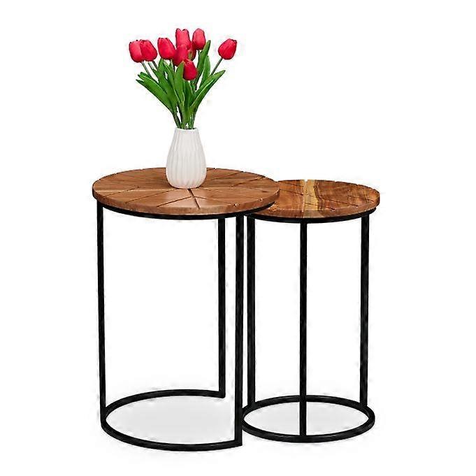 Set mit 2 Akazientischen