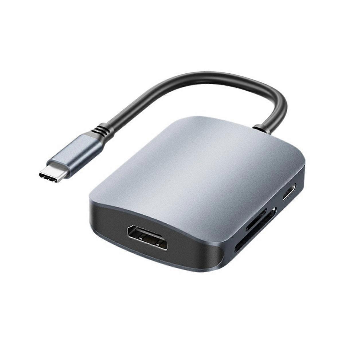 6 in 1 USB C Hub Type C 3.0 Adapter to -Compatible SD TF Card PD Fast Charger Splitter USB Docking