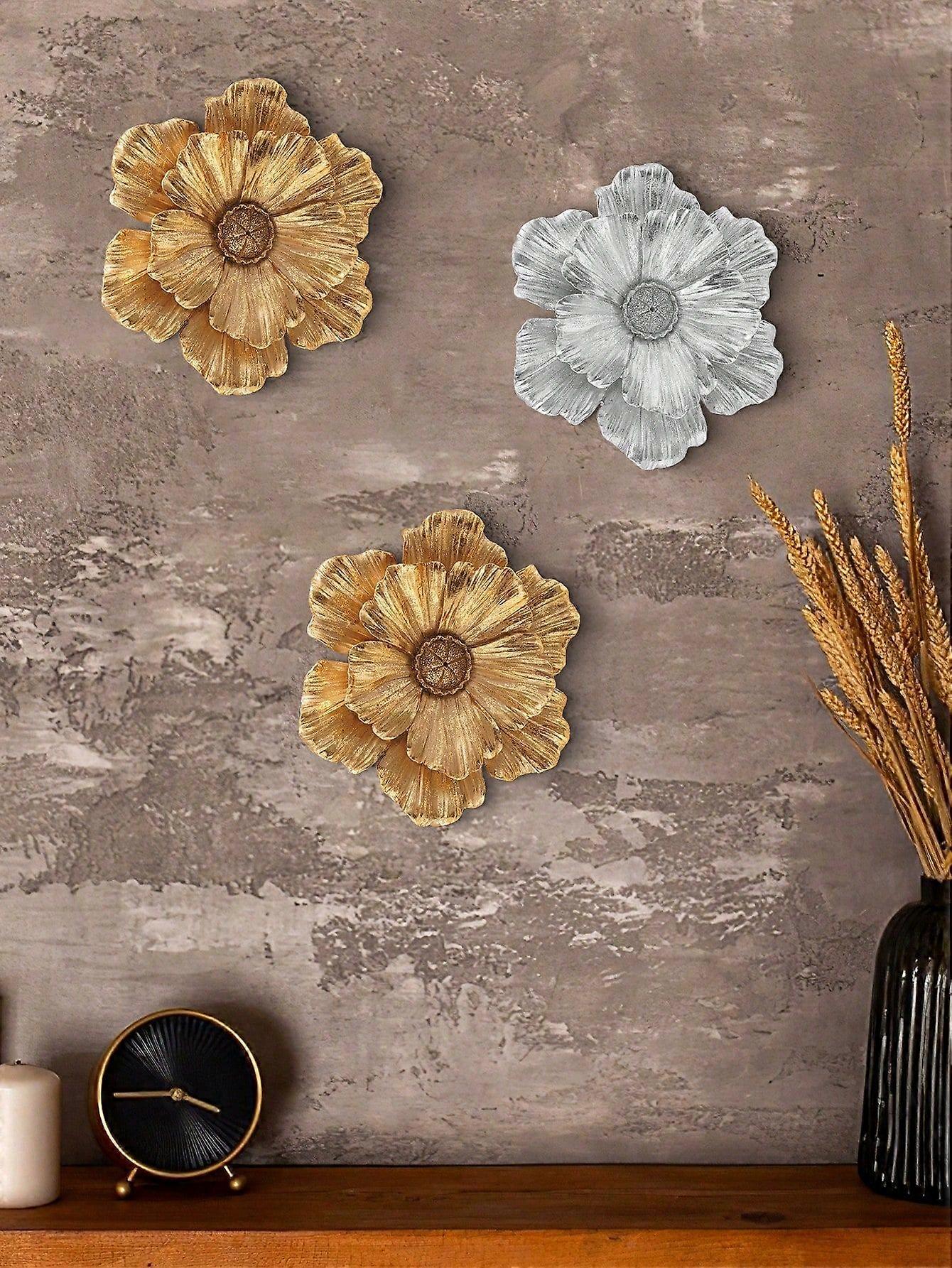 1 قطعة زخرفة جدار رأس النمر ذات الطراز الأوروبي مع سطح رقائق ذهبية وفضية ، ديكور حائط مزدوج الاستخدام لتنسيق الزهور أو التخزين ، Creati