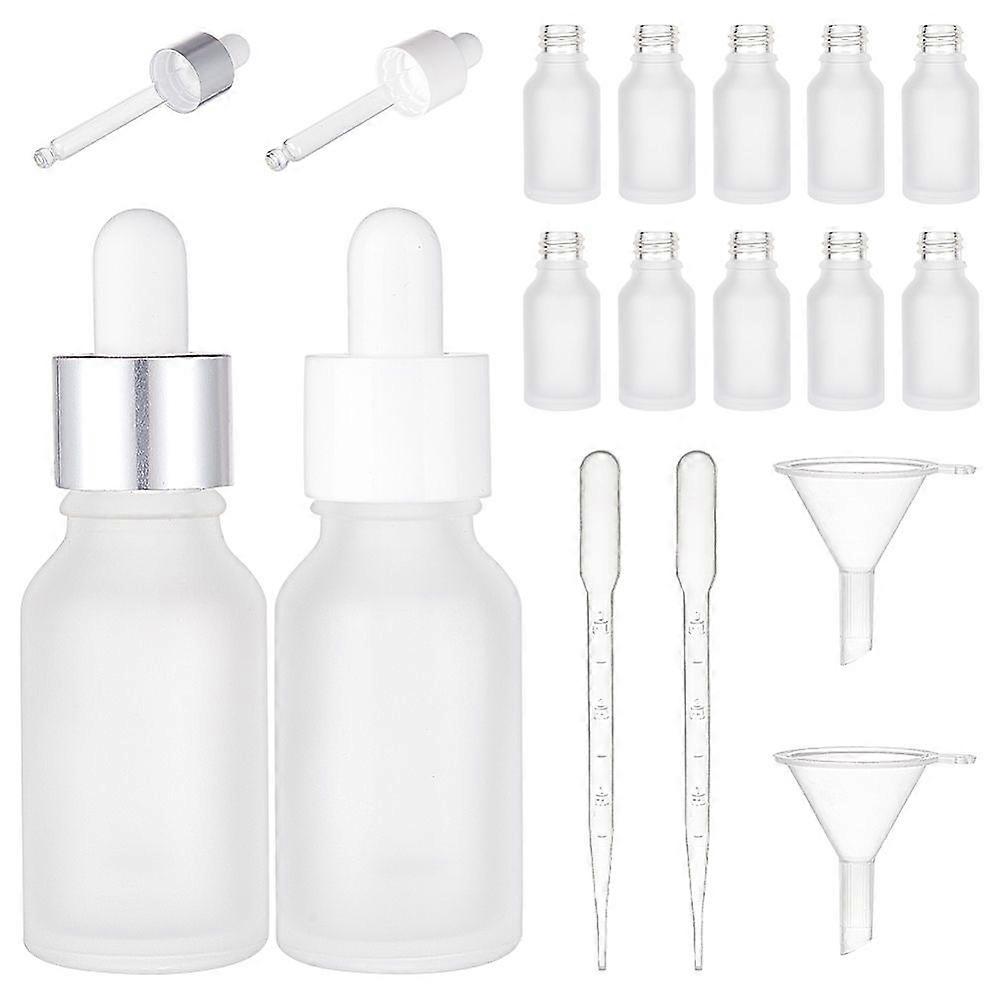 12 Sets 2 Styles Glass Dropper Bottles with Dropper For Essential Oils Perfume Cosmetic Liquid with 2Pcs Disposable Plastic Dropper with 2Pcs Transpar