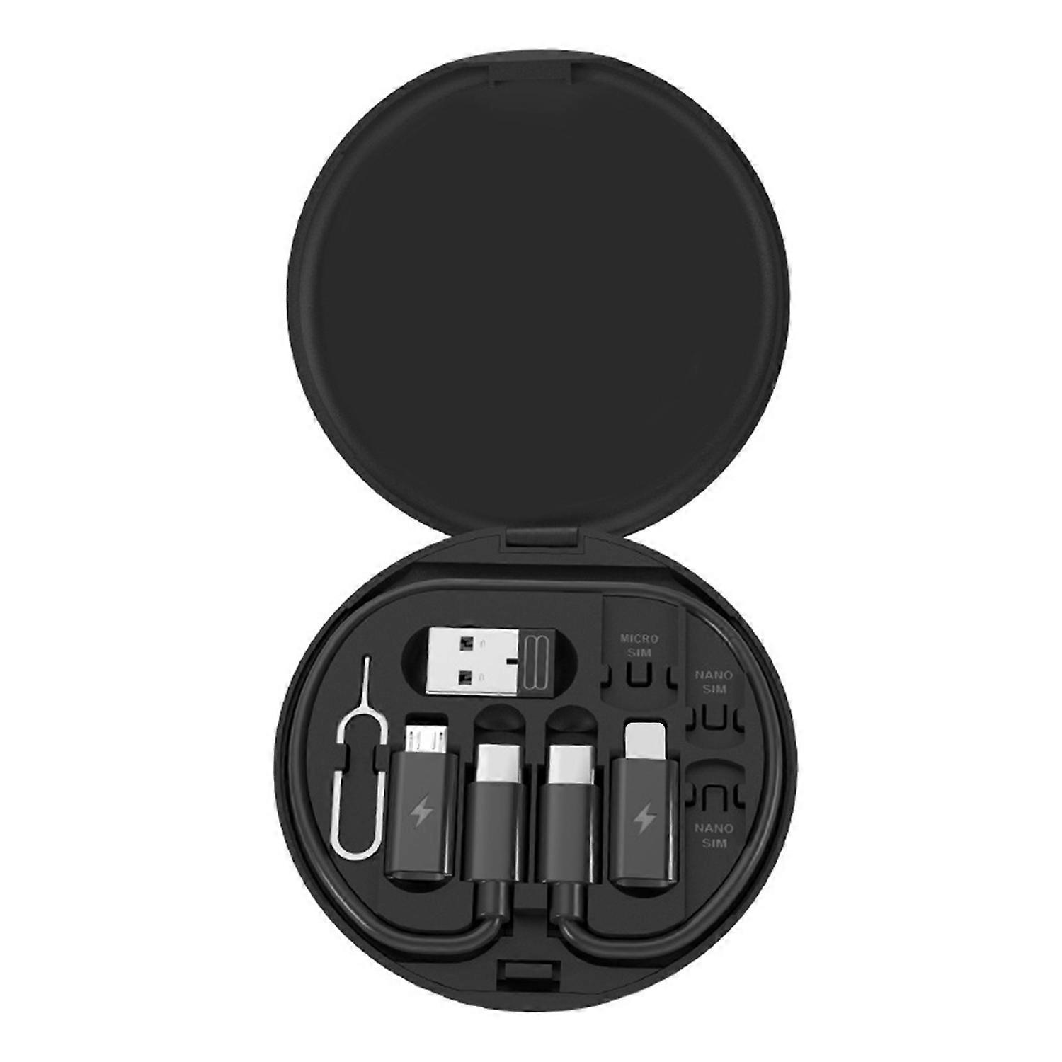 Data Cable Adapter Box USB 8-Pin for Android Convertor SIM Card Removal Pin Storage Slots
