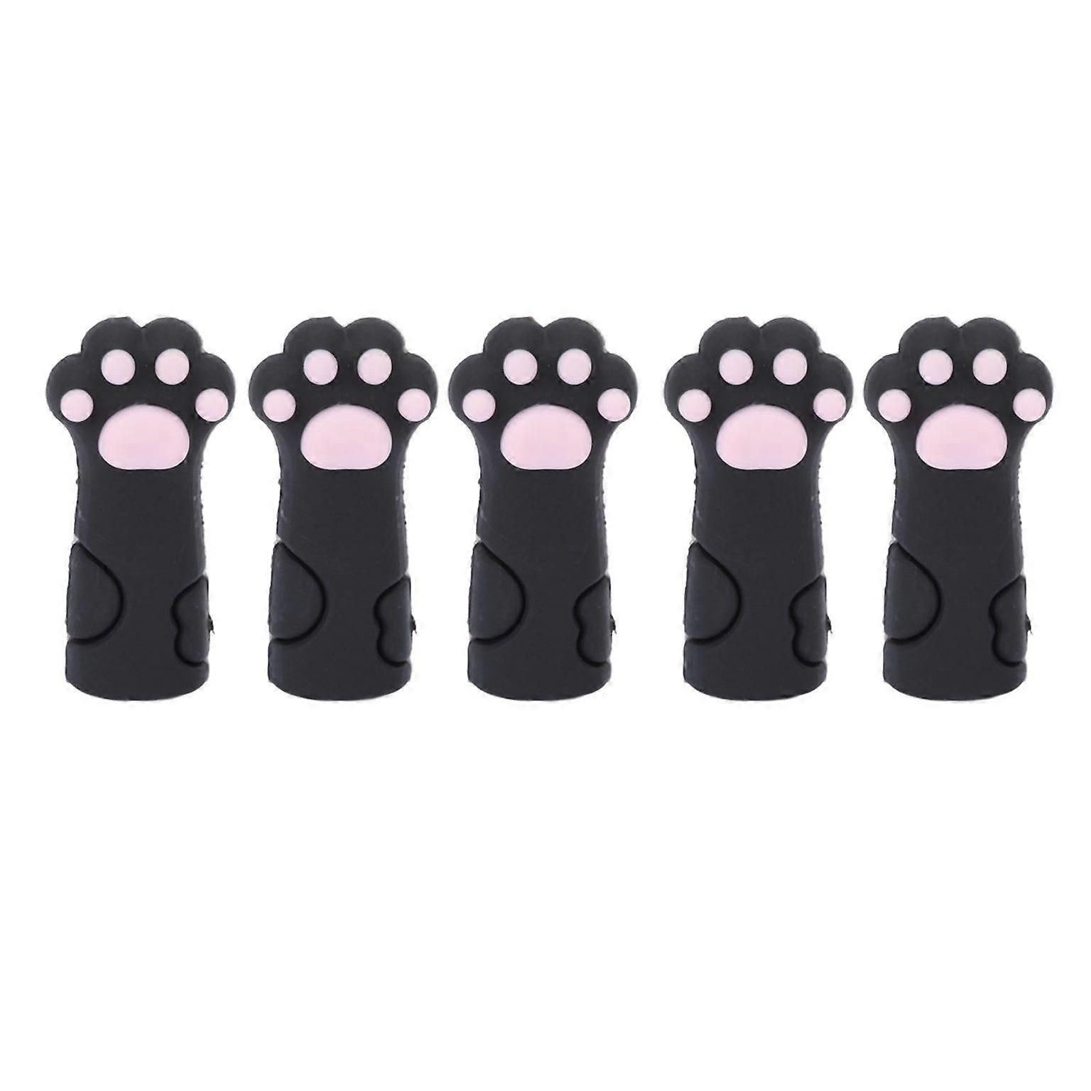 5-Pack Cat Paw Silicone Cuticle Scissors Protectors - Trimmer Covers